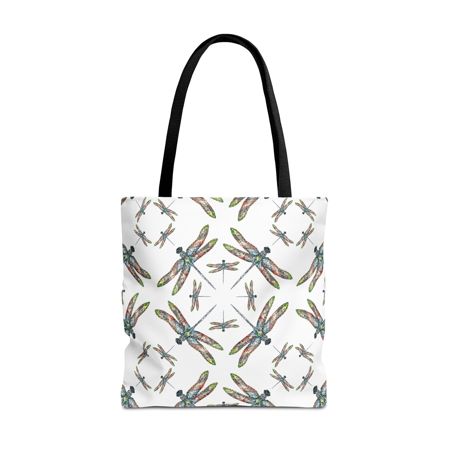Dragonfly Tote Bag, White, Shoulder bag, Powwow tote, Carry all