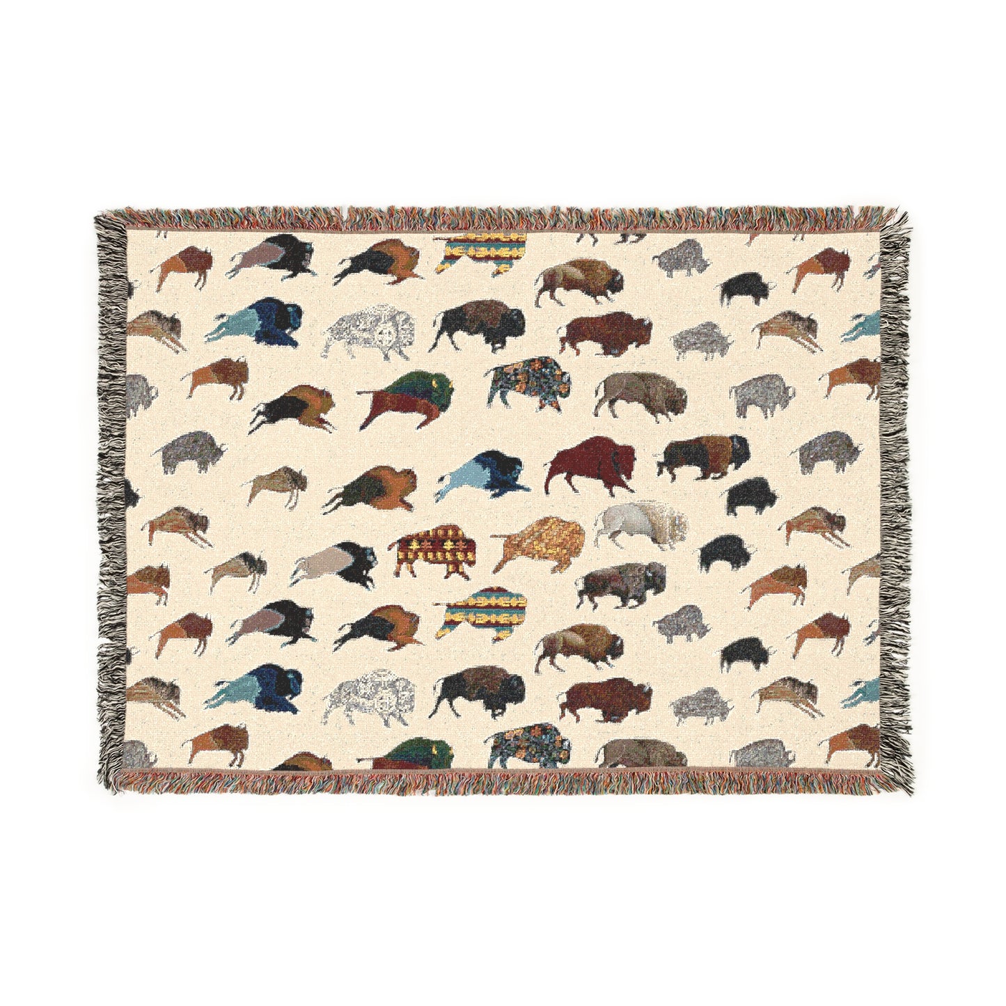Woven Blanket Bison Art Transition
