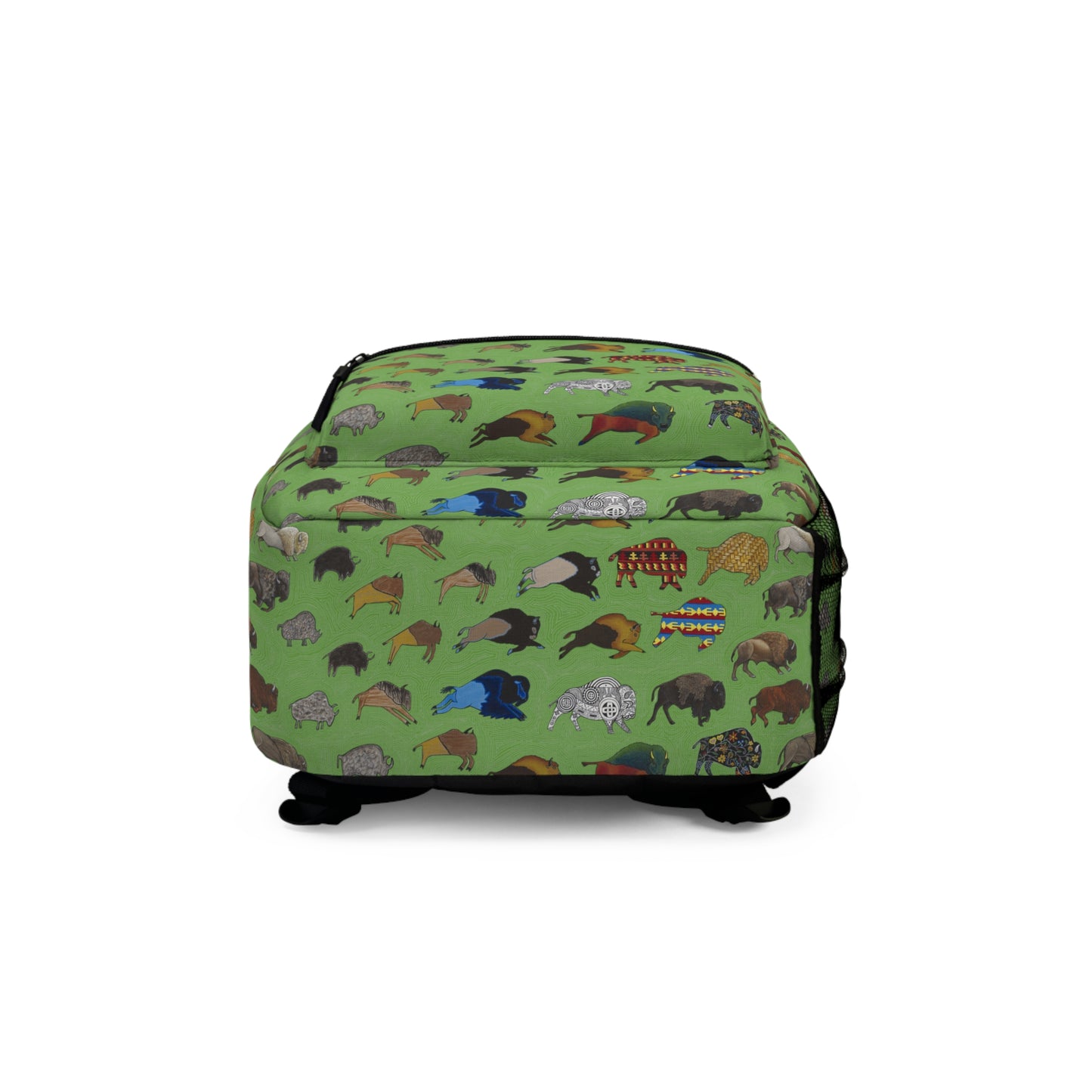 Backpack, Green, Bison Transition, Buffalo, Native American, Back to School, Camping, Hiking, Travel