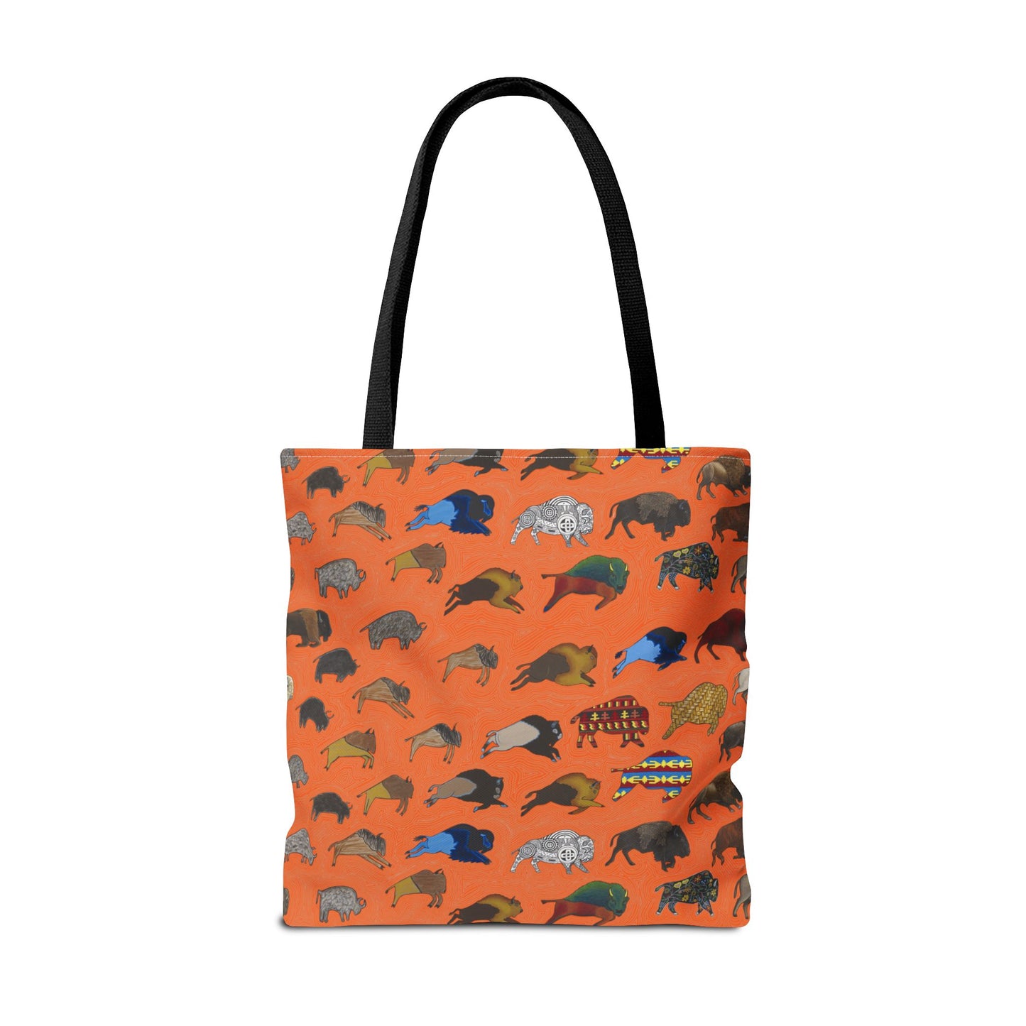 Tote Bag, Orange, Bison Transition, Buffalo, Native America