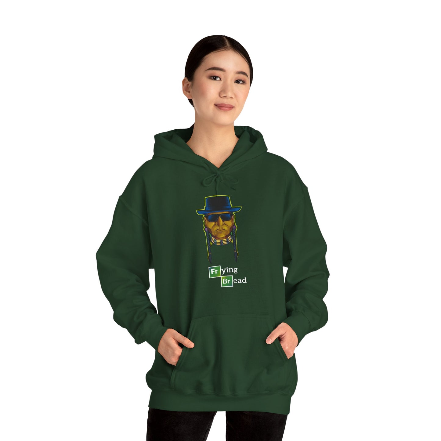 Unisex Heavy Blend™ Hooded Sweatshirt, Walter Red, Frying Bread, Native American, Pop Art, Native Humor