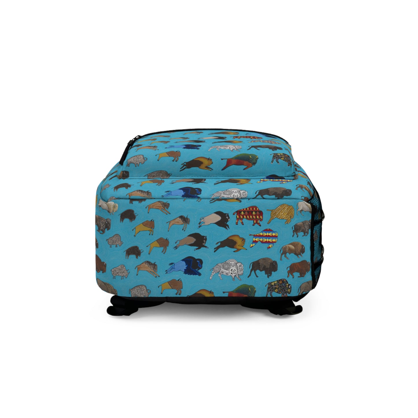 Backpack, Turquoise, Bison Transition, Buffalo, Native American, Back to School, Camping, Hiking, Travel