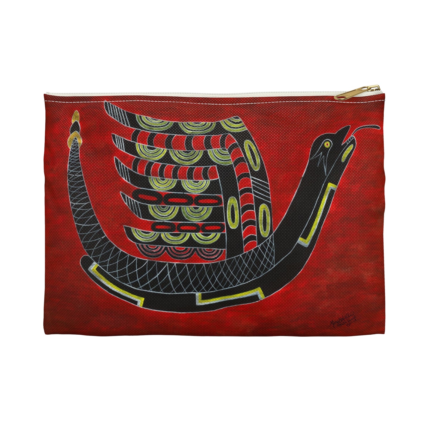 Accessory Pouch, Bird Serpent, SouthEast Mound Symbol, Ancient Tribal Motif