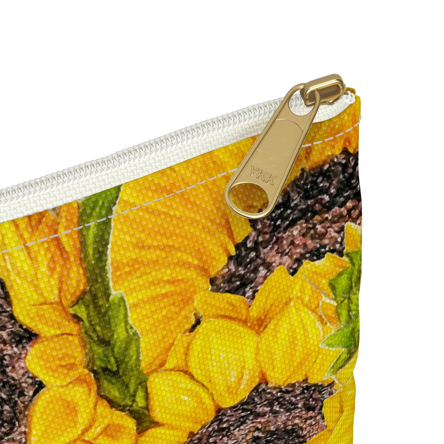 Accessory Pouch, Sunflower Theme, Oklahoma Wildflower, Yellow Floral, Sunflower Art
