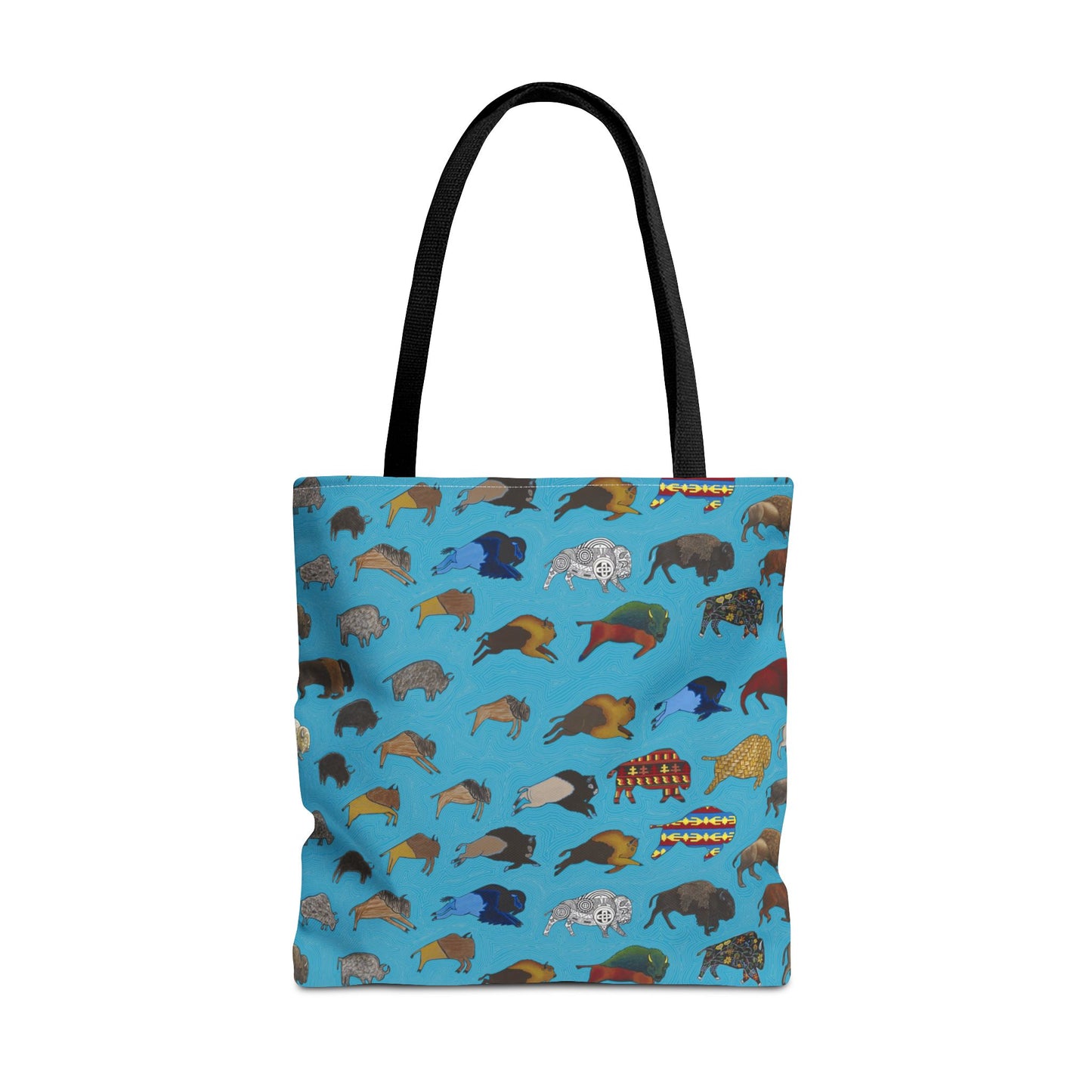 Tote Bag, Turquoise, Bison Transition, Buffalo, Native American