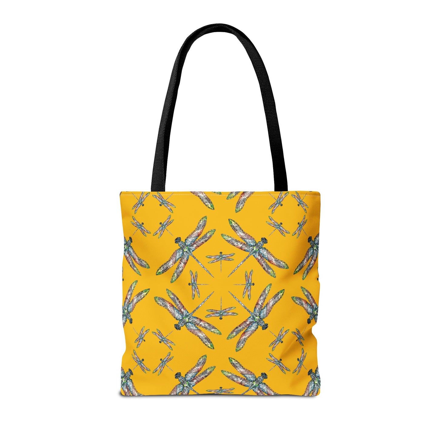 Dragonfly Tote Bag, Yellow, Shoulder bag, Powwow tote, Carry all
