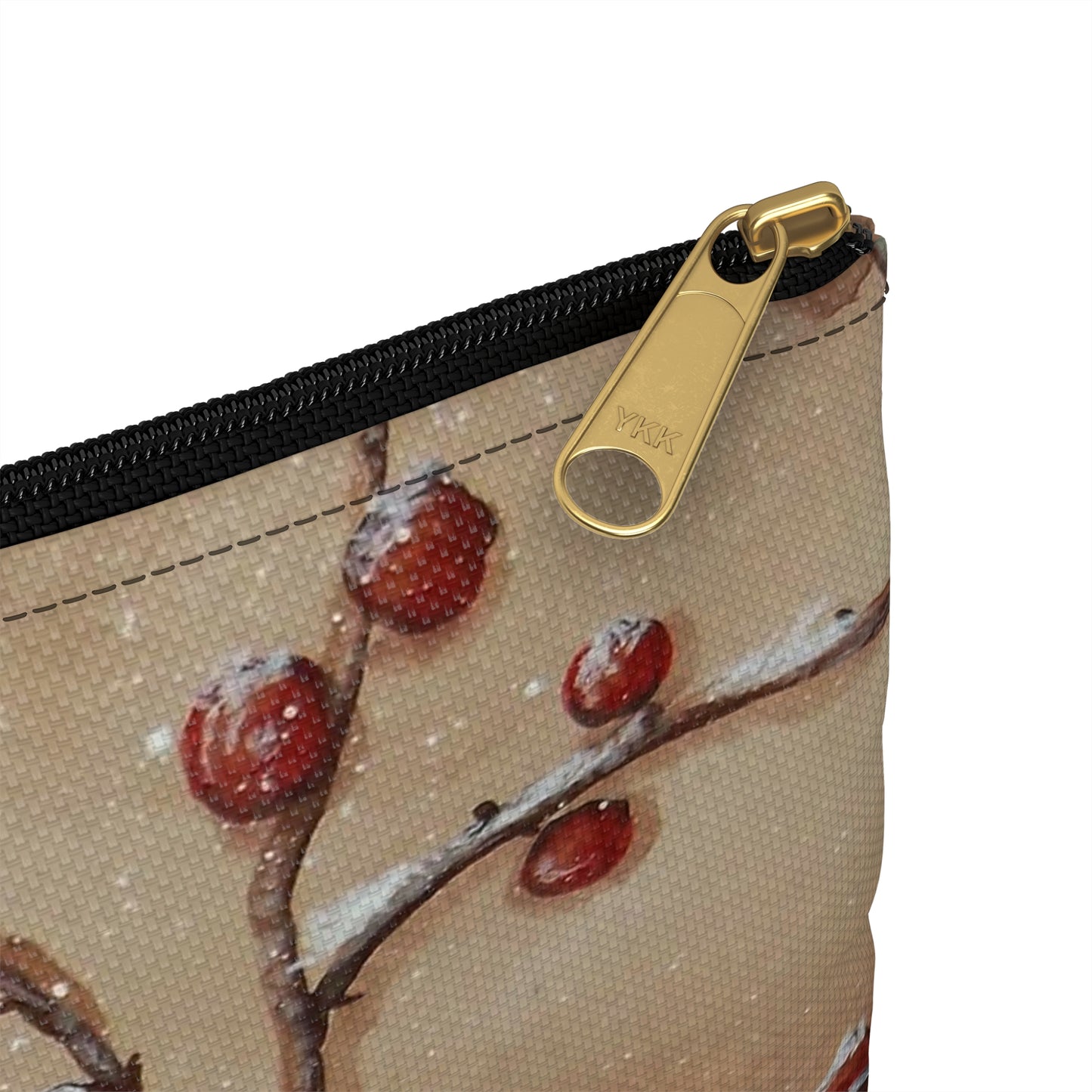 Accessory Pouch, Chickadee, Winter Berries, Wild Bird, Song Bird