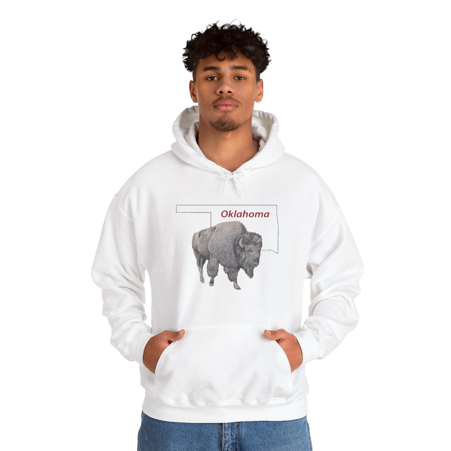 Unisex Heavy Blend™ Hooded Sweatshirt, Oklahoma, Bison