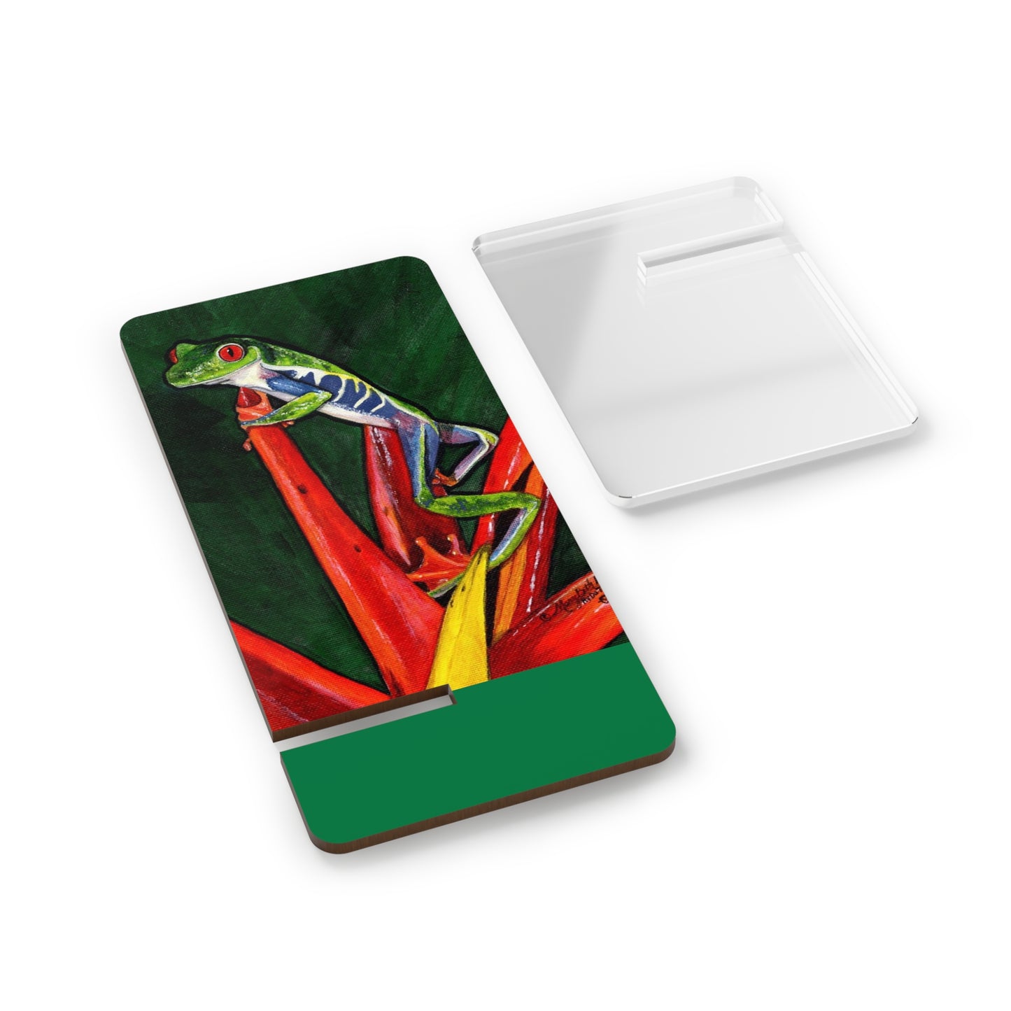 Mobile Display Stand for Smartphones, Red Eyed Leaf Frog, Frog Art, Tropical Frog, Cell Phone Holder