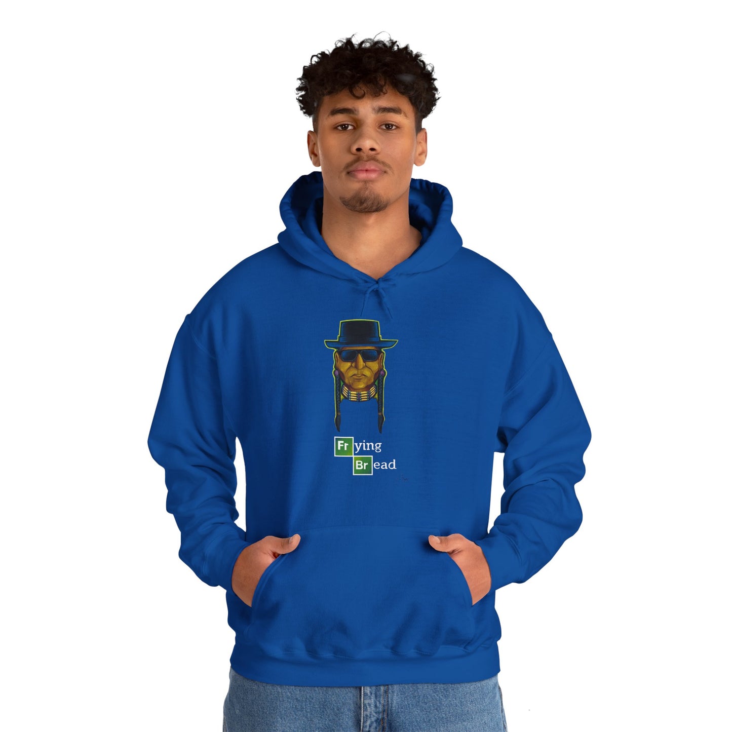 Unisex Heavy Blend™ Hooded Sweatshirt, Walter Red, Frying Bread, Native American, Pop Art, Native Humor