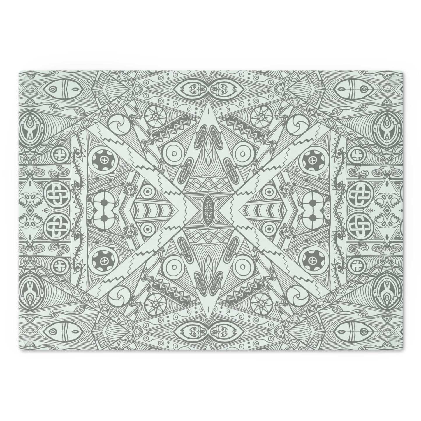 Cutting Board, Black and White Tribal Motif, Kitchen Accessory