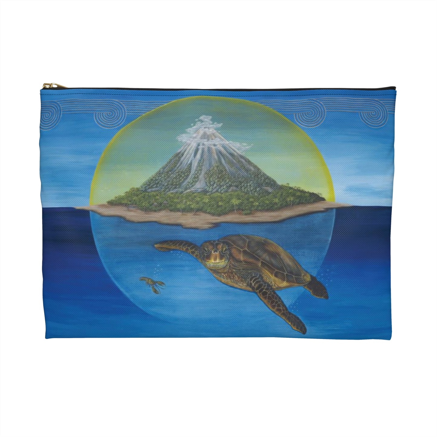 Accessory Pouch, Sea Turtle, Tropical Island, Ocean Scene, Cherokee Origins