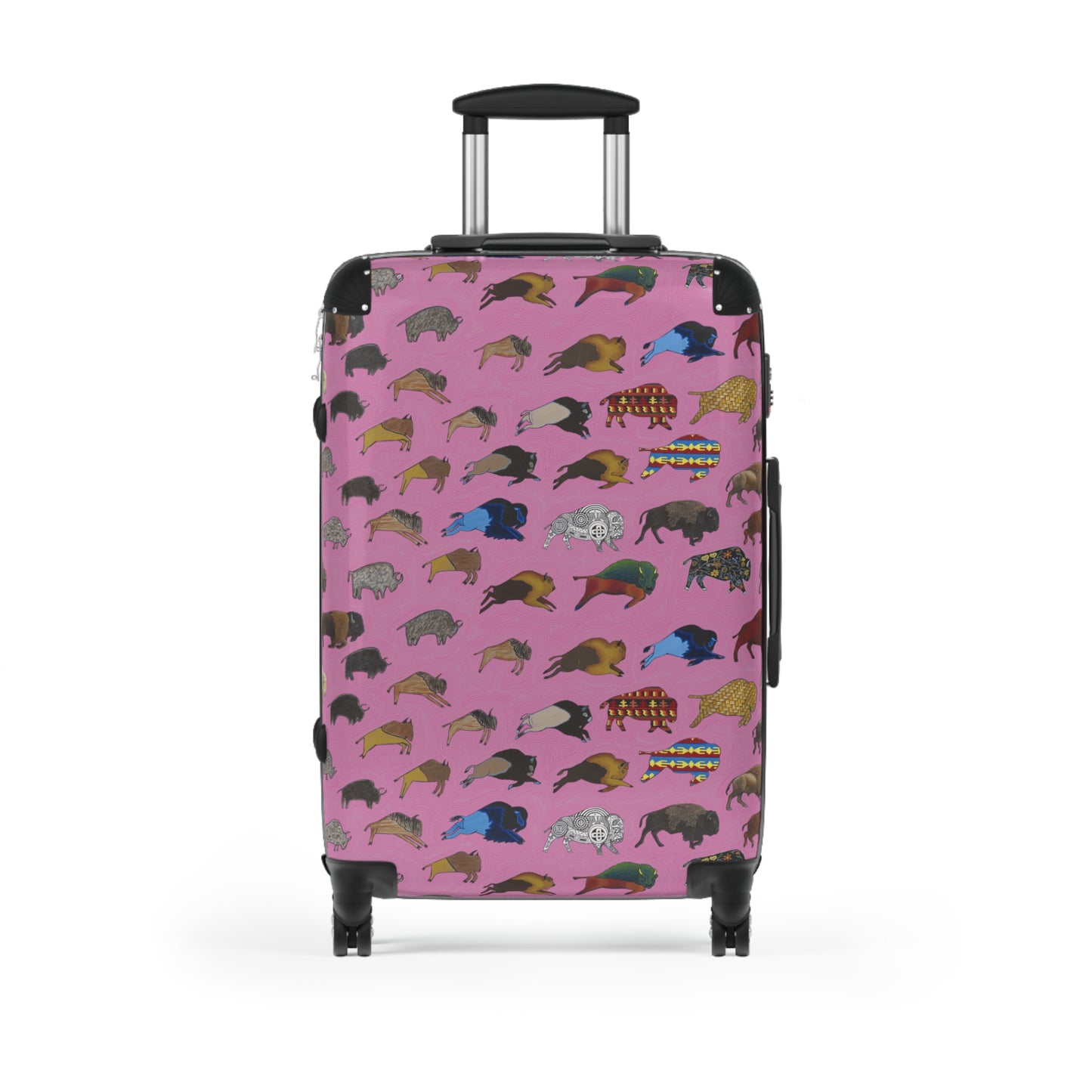 Suitcase, Pink, Bison Transition, Buffalo, Native American, Luggage, Carry On