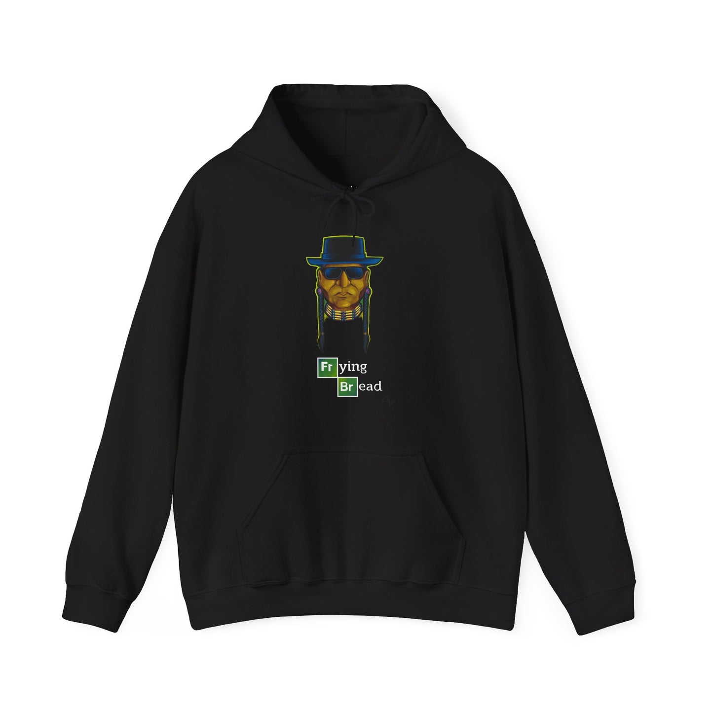 Unisex Heavy Blend™ Hooded Sweatshirt, Walter Red, Frying Bread, Native American, Pop Art, Native Humor