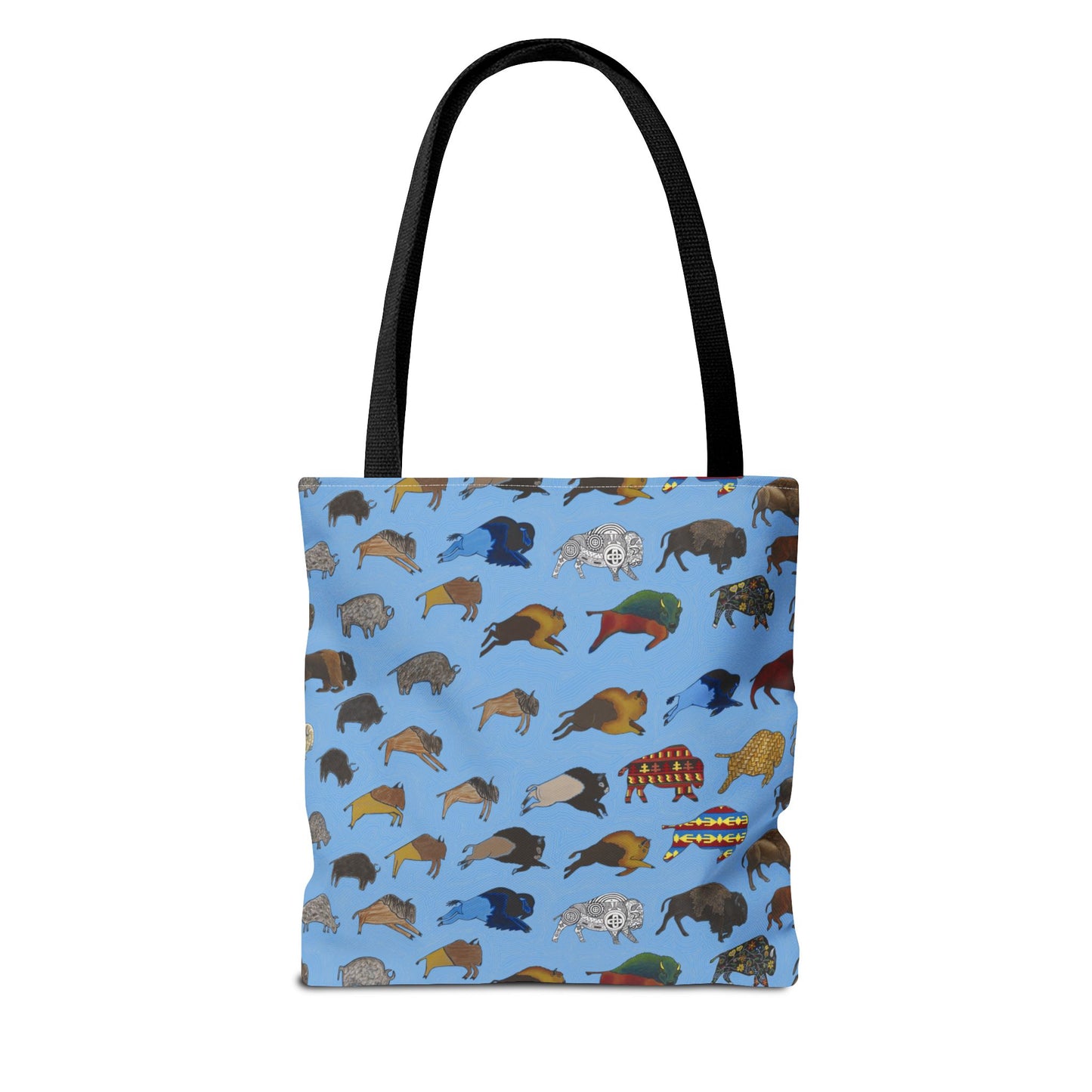 Tote Bag, Blue, Bison Transition, Buffalo, Native American