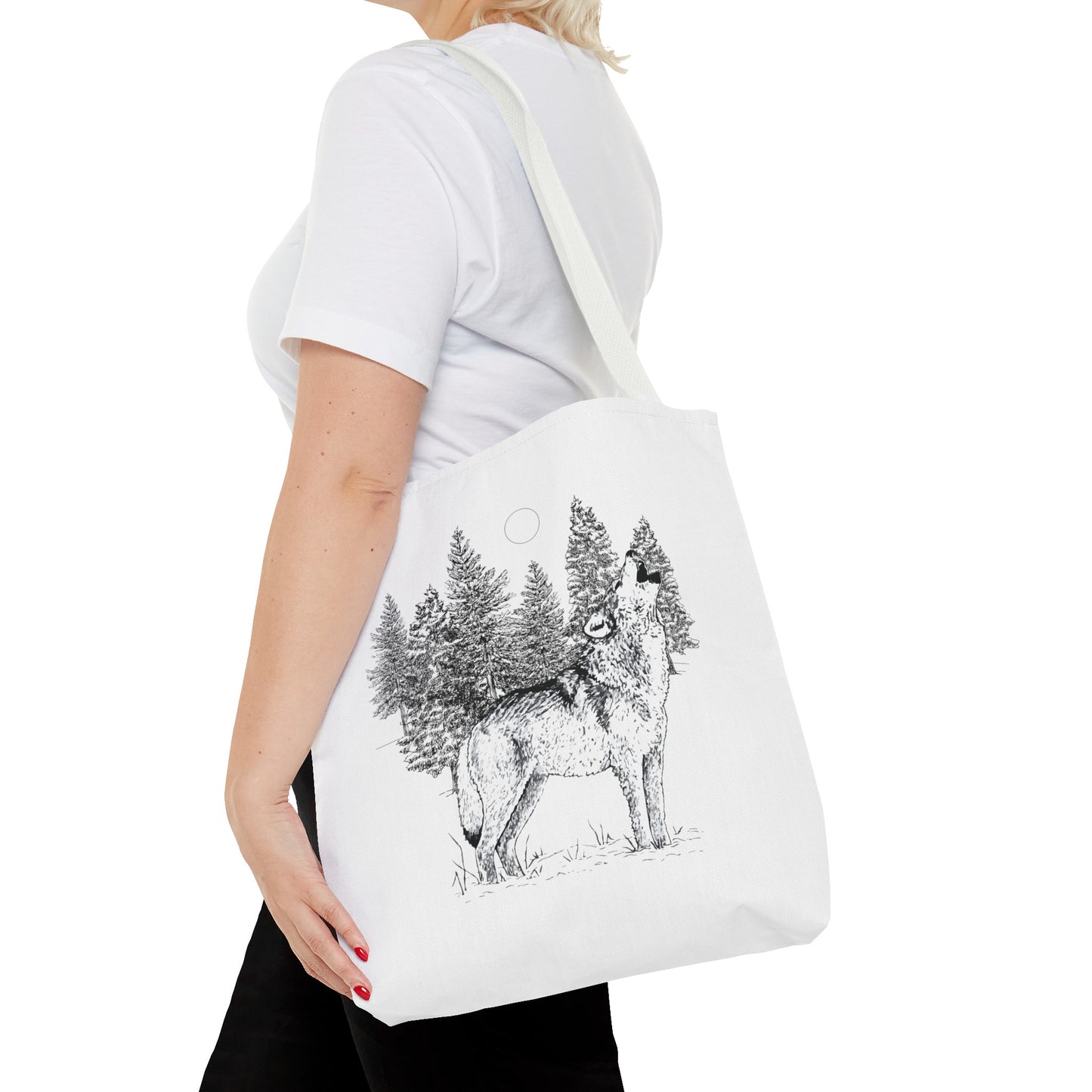 Howling Wolf Tote Bag , Travel tote, Powwow bag, Native American design