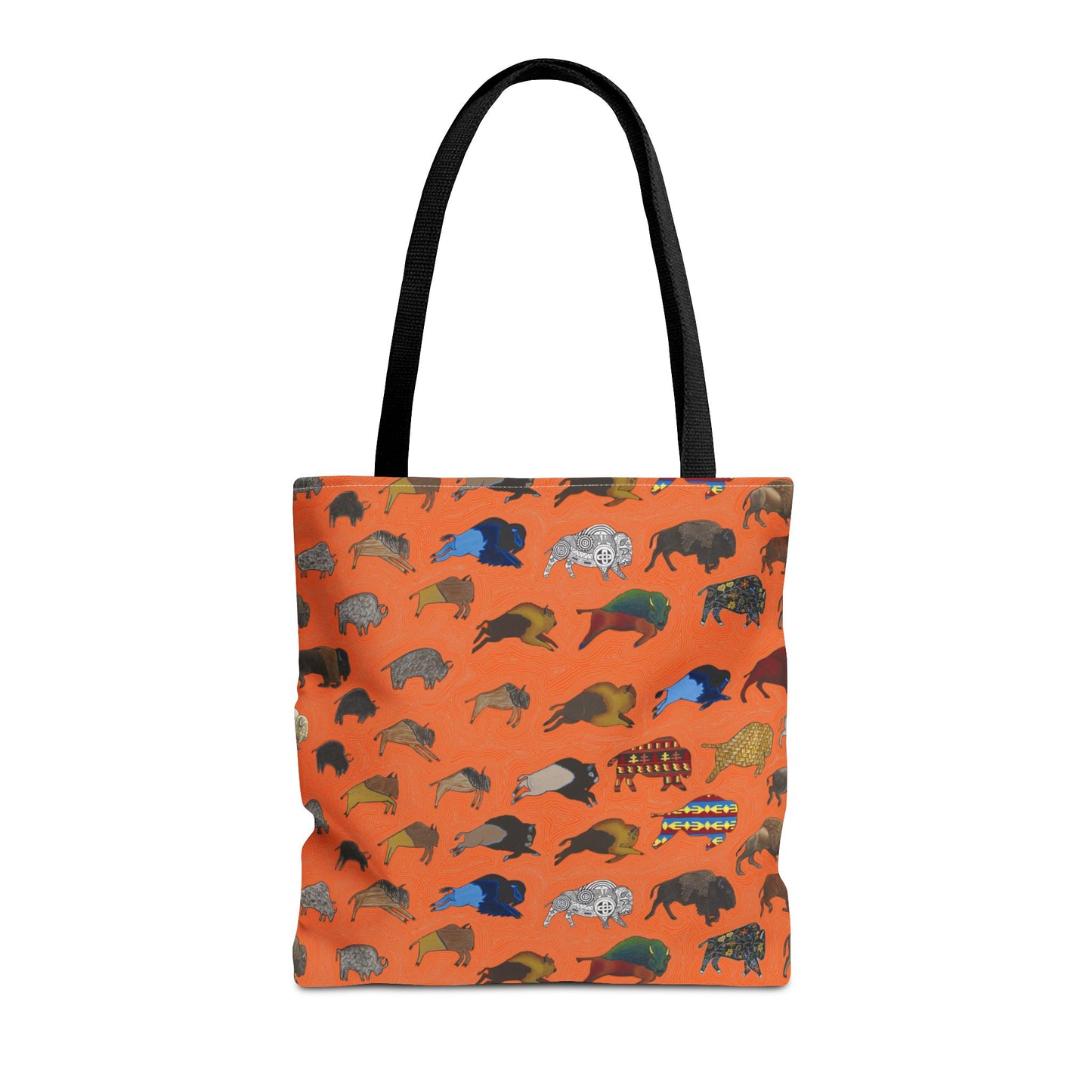 Tote Bag, Orange, Bison Transition, Buffalo, Native America
