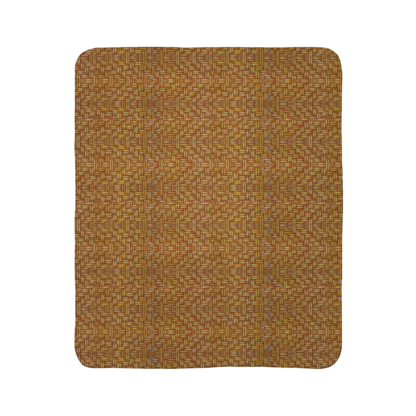 Fleece Sherpa Blanket, SouthEast Native American Basketweave Design
