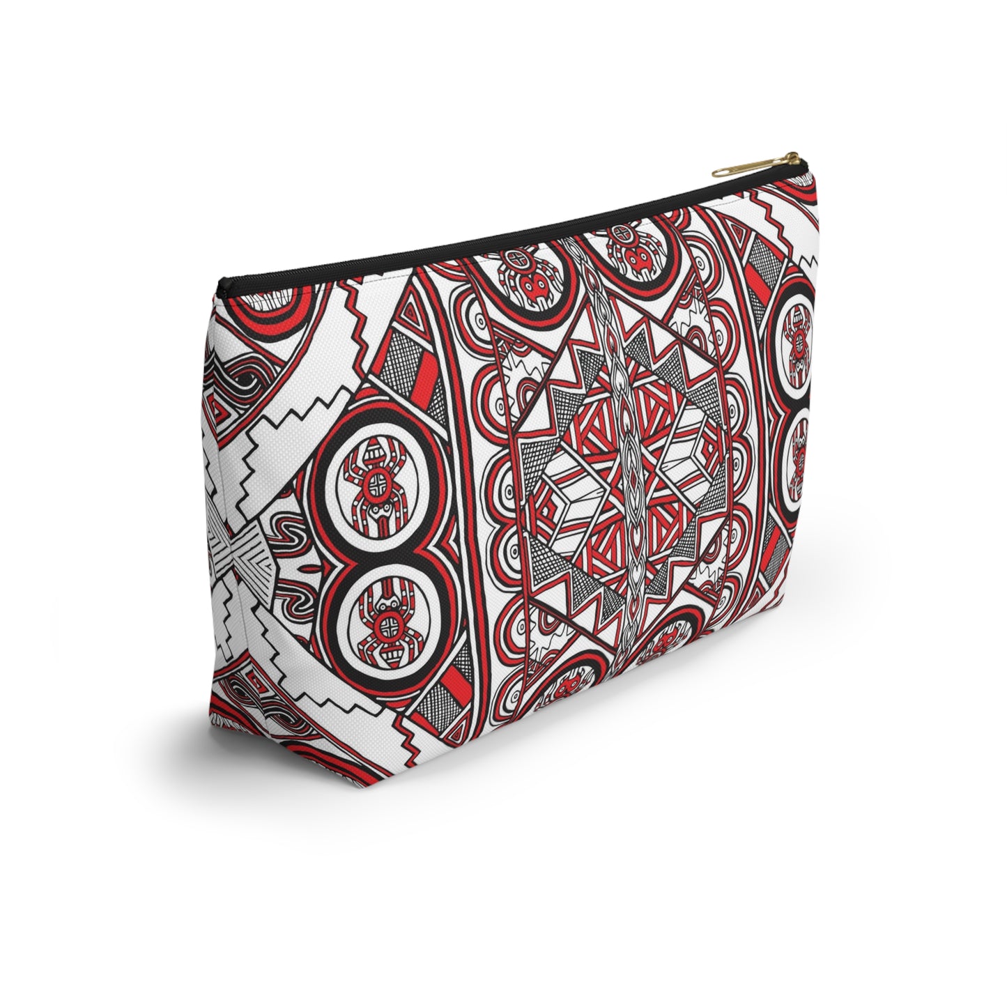 Accessory Pouch w T-bottom, SouthEast Spider Motif, Grandmother Spider, Native Design, Ancient Tribal Mound Symbols
