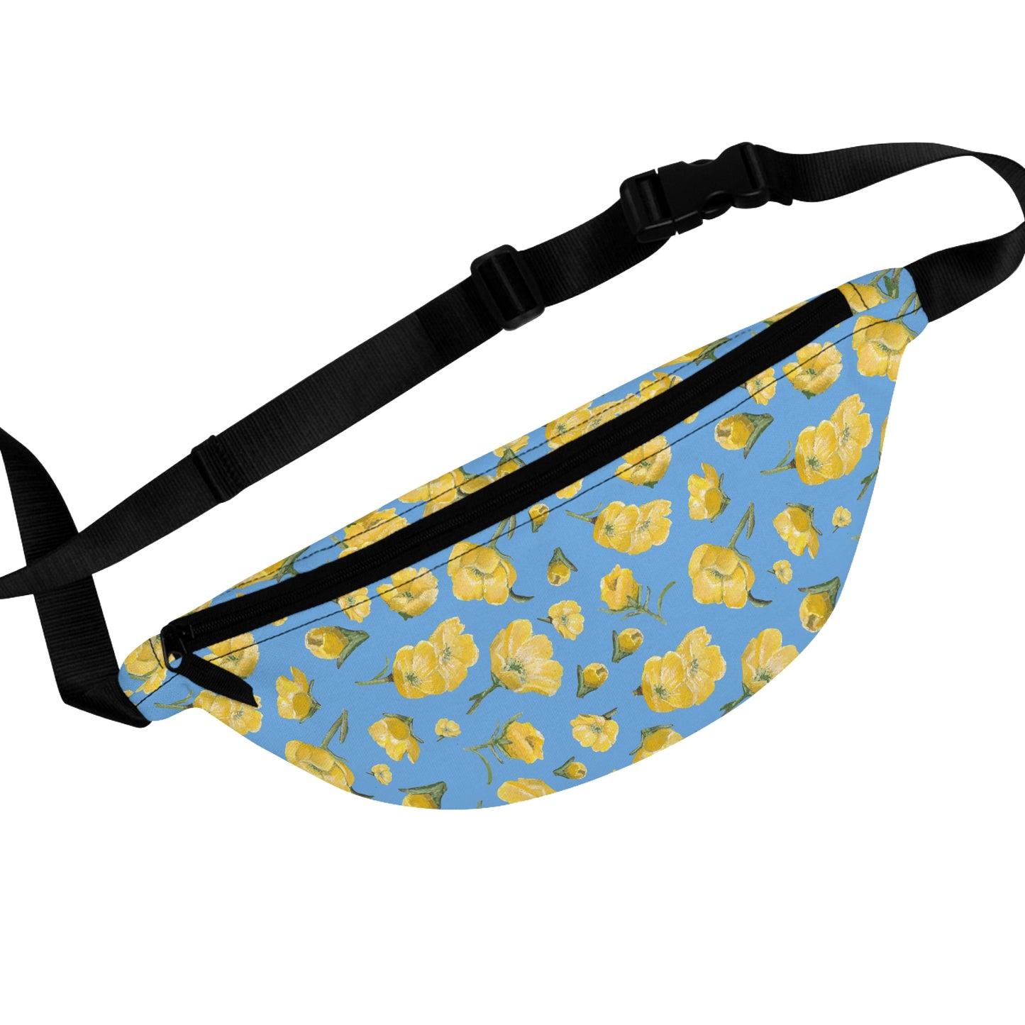 Fanny Pack, Blue, Buttercups, Yellow Wildflowers, Floral, Oklahoma