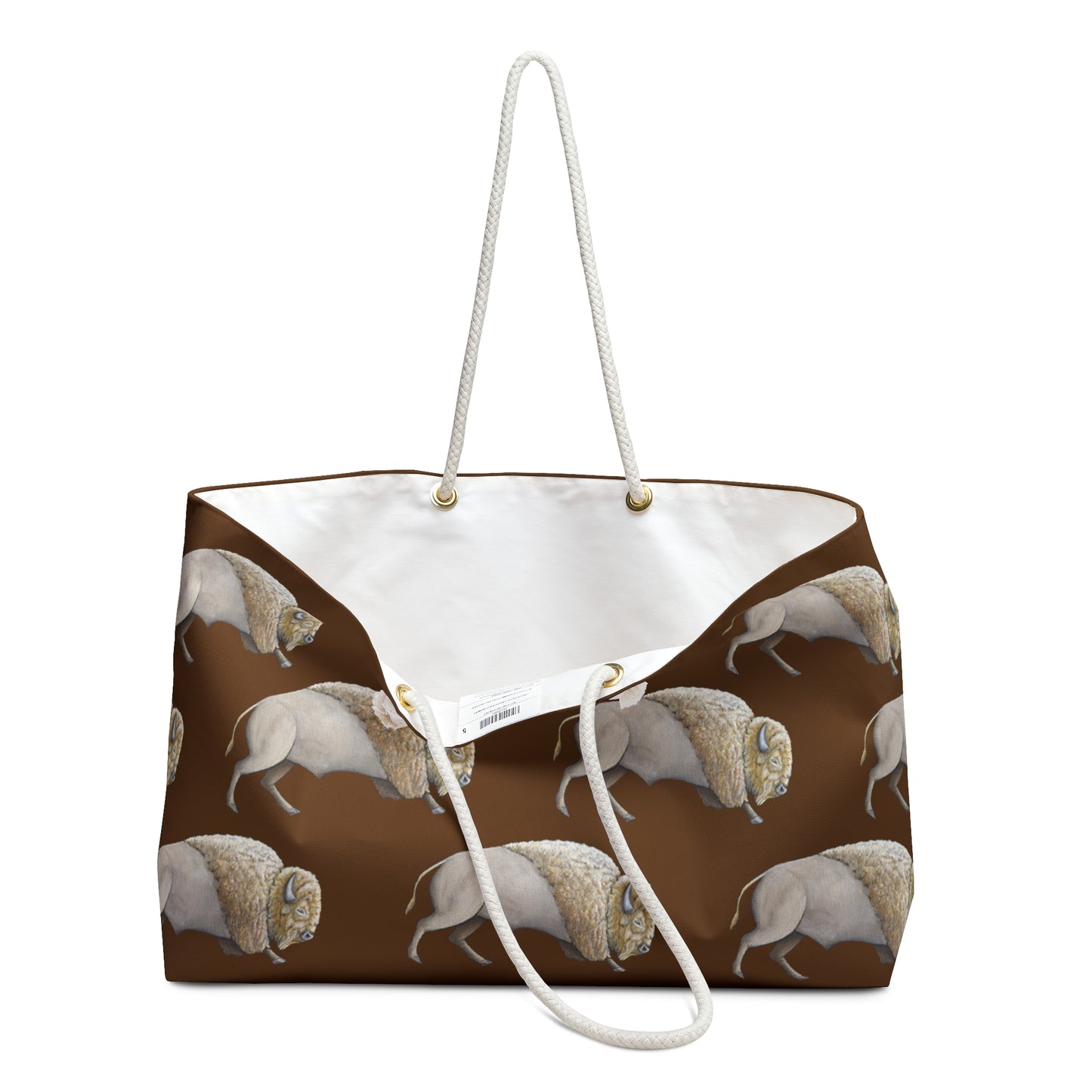 Weekender Bag, Brown, White Bison, Native American, PowWow