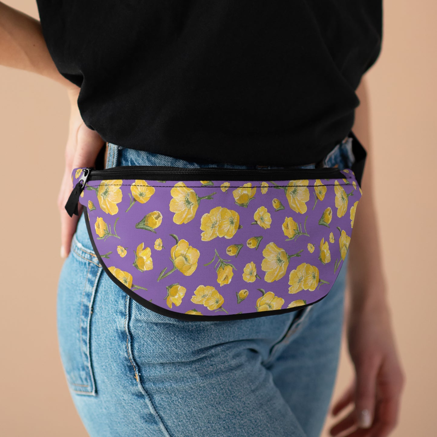 Fanny Pack, Purple, Buttercups, Wildflowers, Yellow Floral, Oklahoma