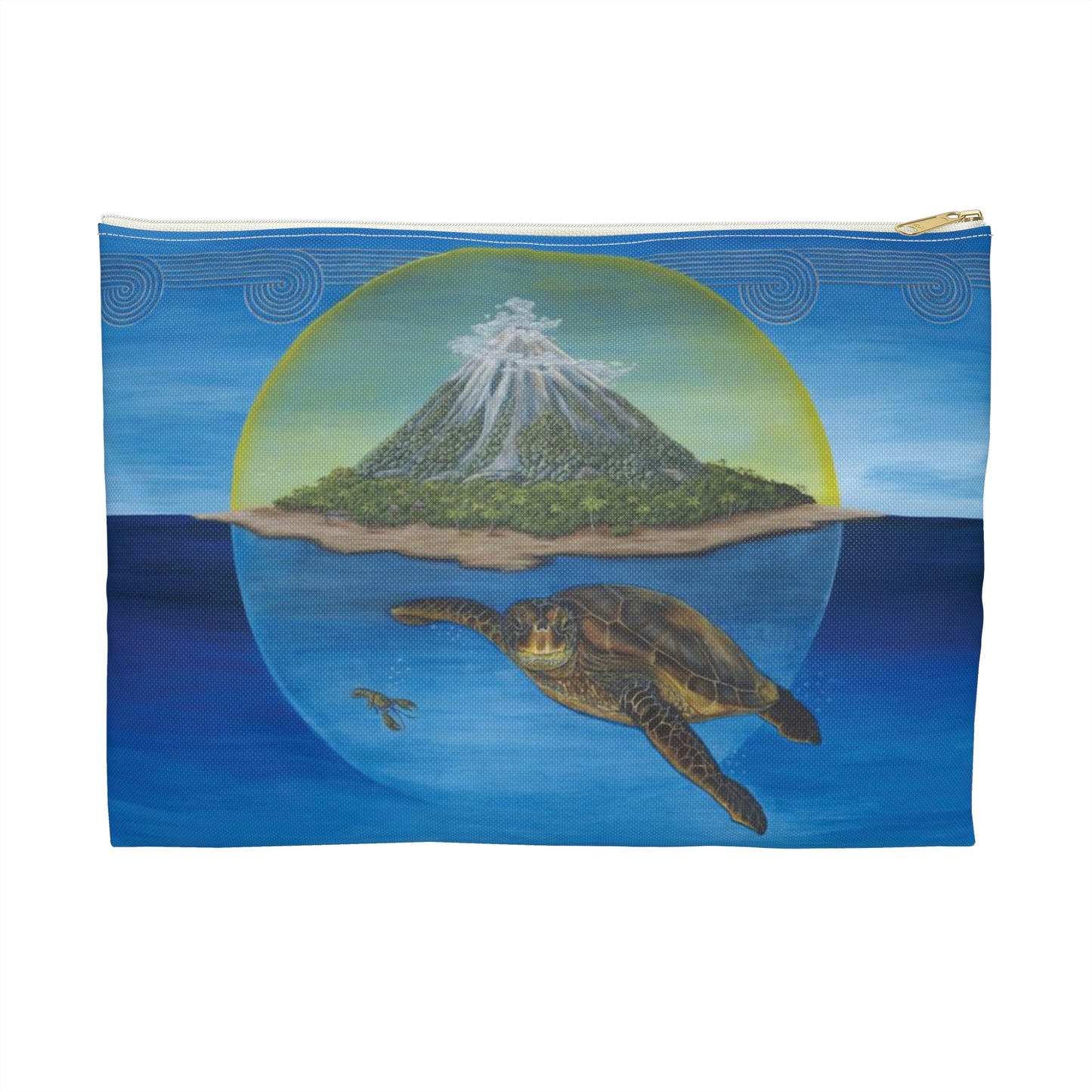 Accessory Pouch, Sea Turtle, Tropical Island, Ocean Scene, Cherokee Origins