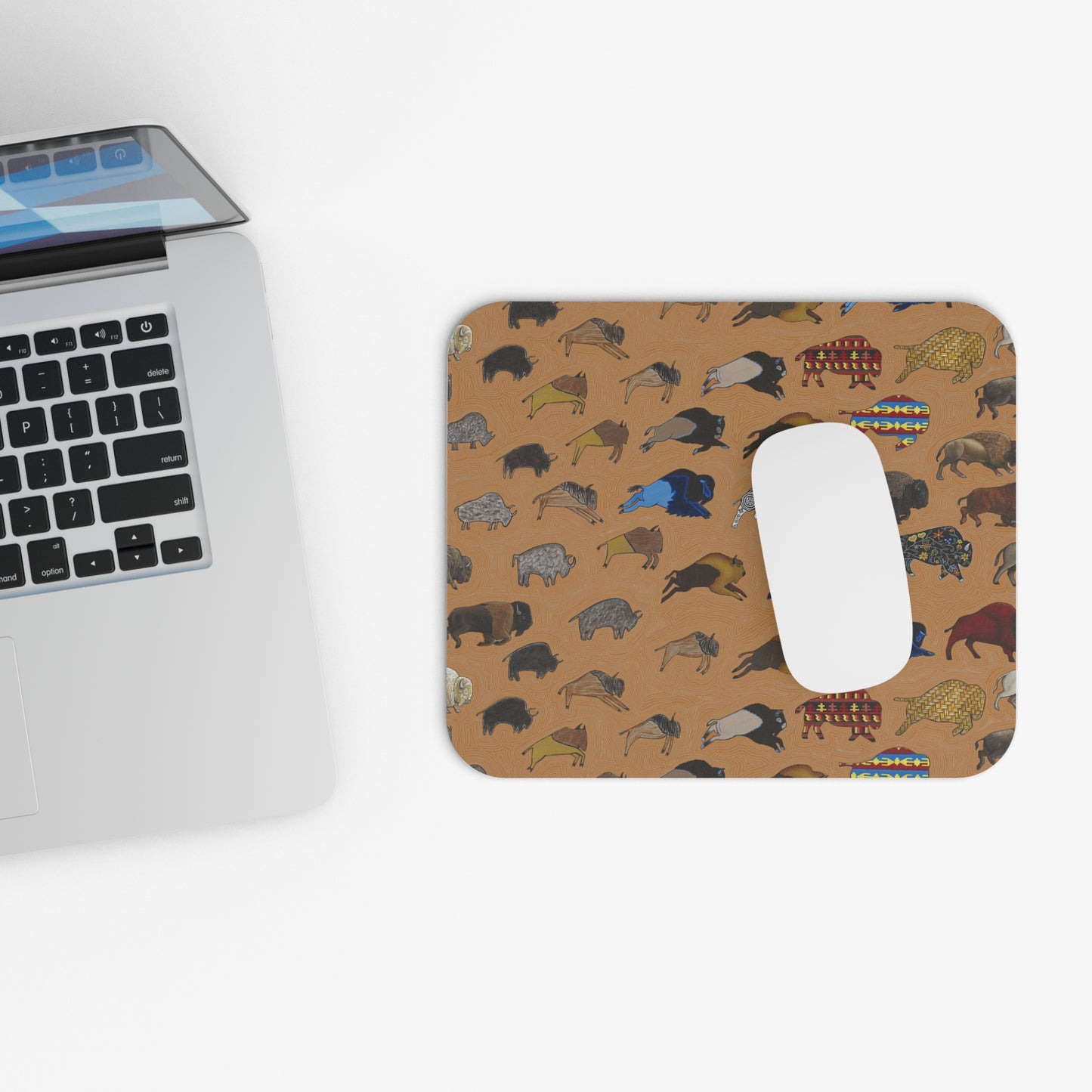 Mouse Pad, Brown, Bison Transition, Buffalo, Native American, Indigenous Design, Oklahoma