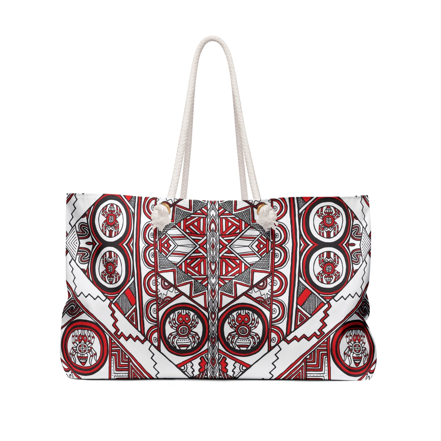 Weekender Bag, SouthEast Spider Motif, Grandmother Spider, Native Spider Design, Ancient Mound Symbols