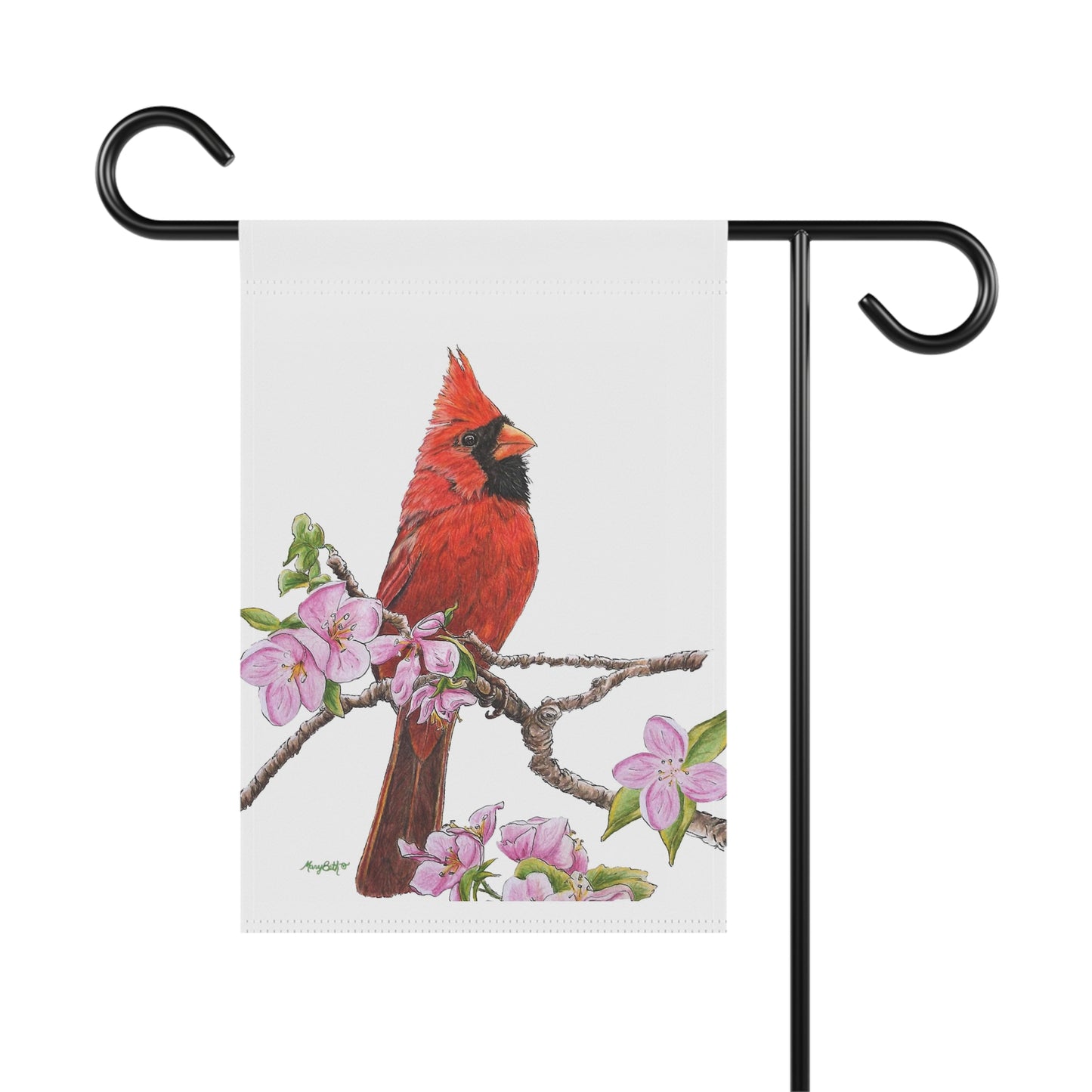 Garden & House Banner, Cardinal on Dogwood branch