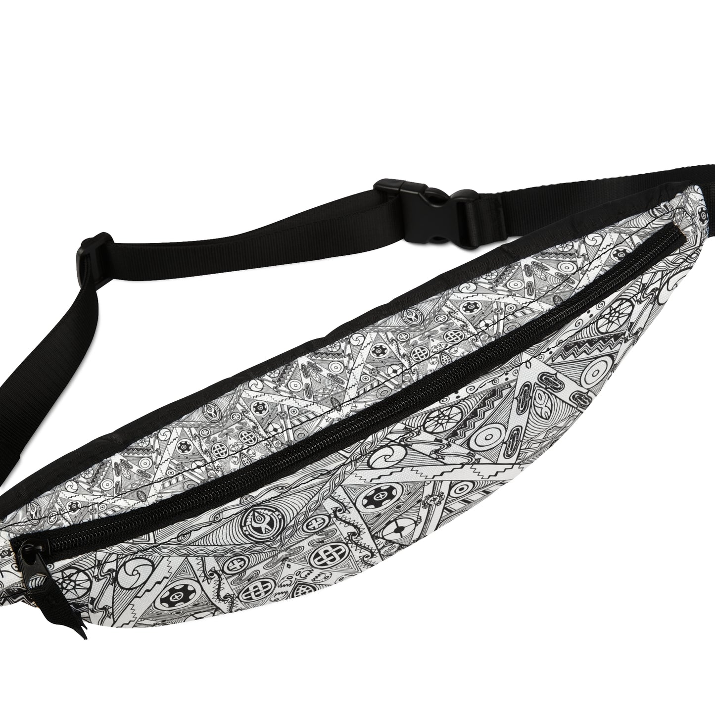 Black and White, Tribal Motif, Fanny Pack