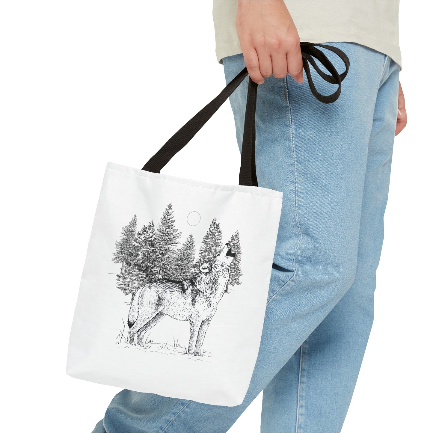 Howling Wolf Tote Bag , Travel tote, Powwow bag, Native American design