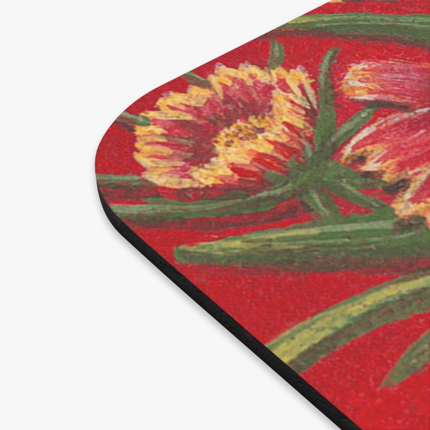 Mouse Pad (Rectangle), Indian Blanket, Oklahoma Wildflowers, Red Floral, Native Flowers