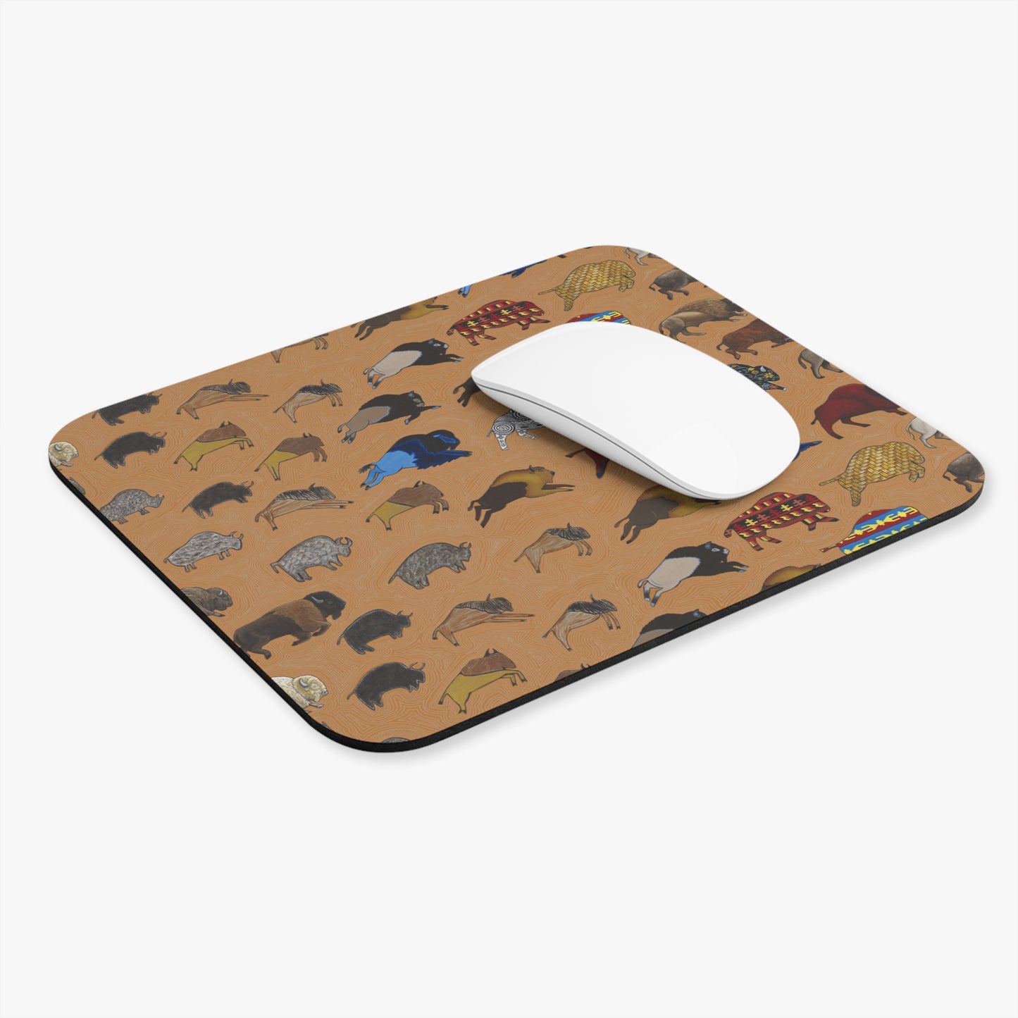 Mouse Pad, Brown, Bison Transition, Buffalo, Native American, Indigenous Design, Oklahoma