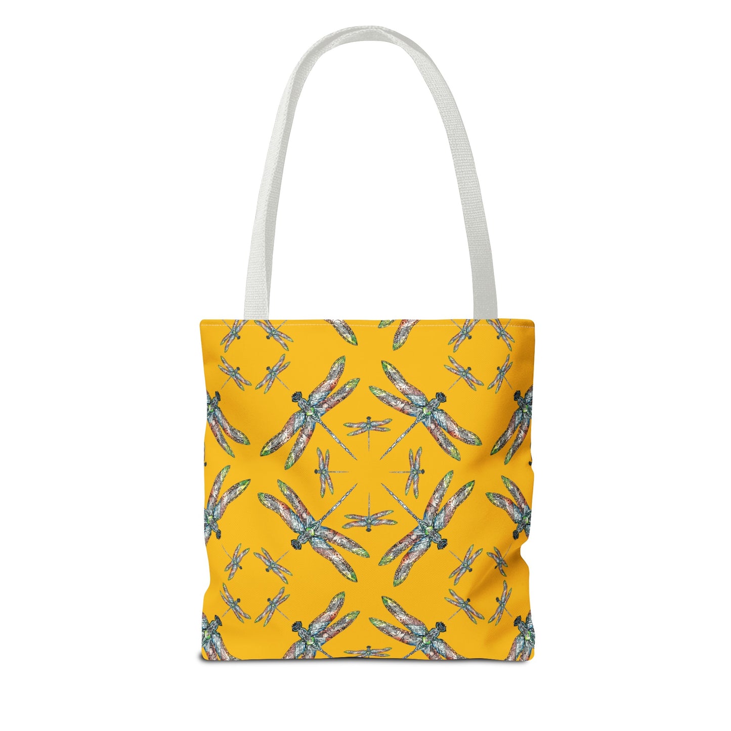 Dragonfly Tote Bag, Yellow, Shoulder bag, Powwow tote, Carry all