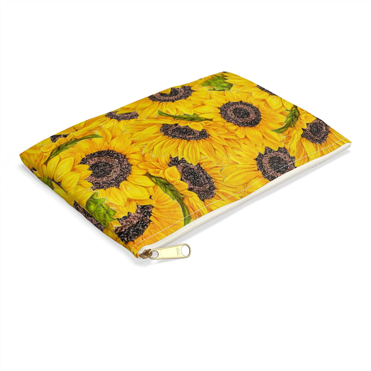 Accessory Pouch, Sunflower Theme, Oklahoma Wildflower, Yellow Floral, Sunflower Art