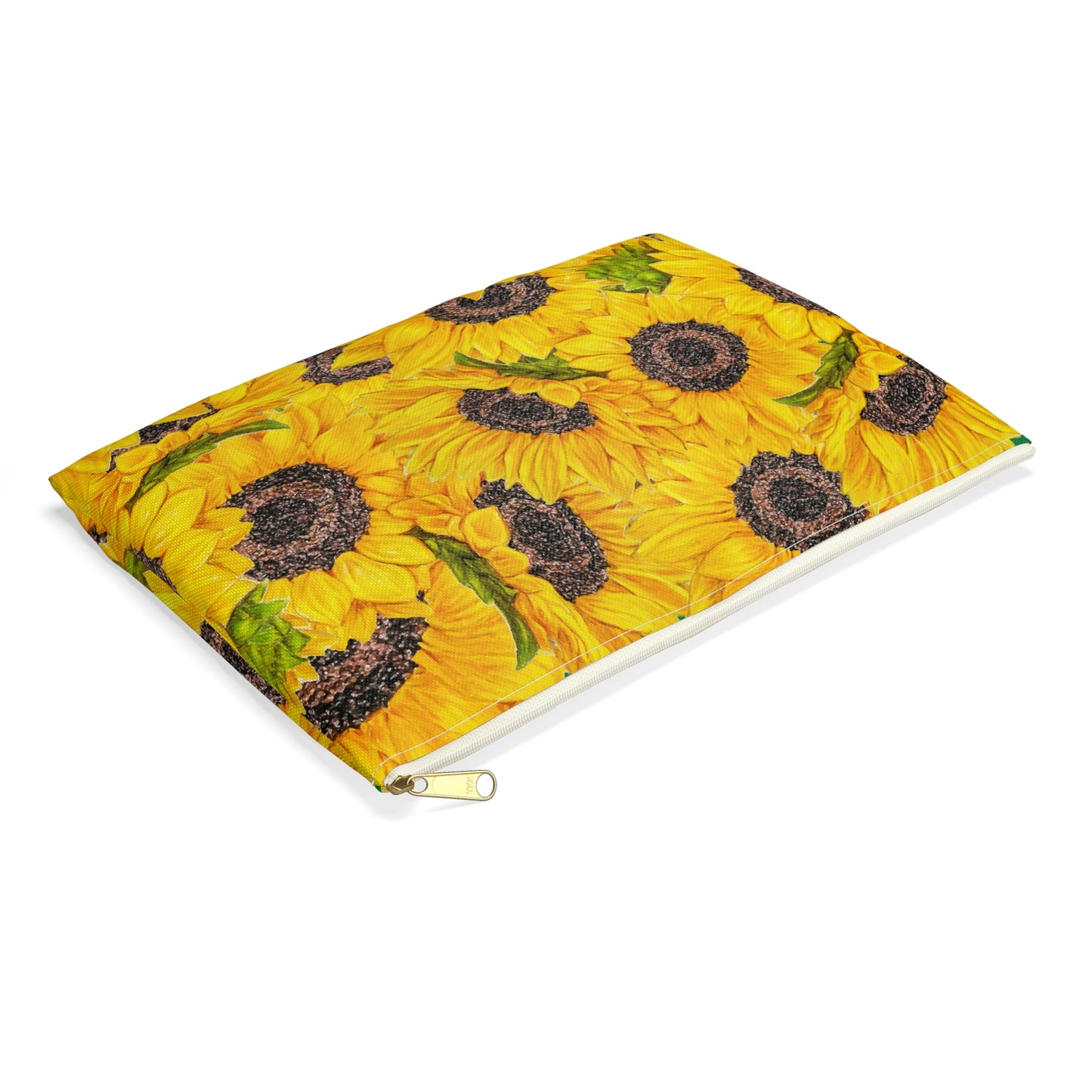 Accessory Pouch, Sunflower Theme, Oklahoma Wildflower, Yellow Floral, Sunflower Art