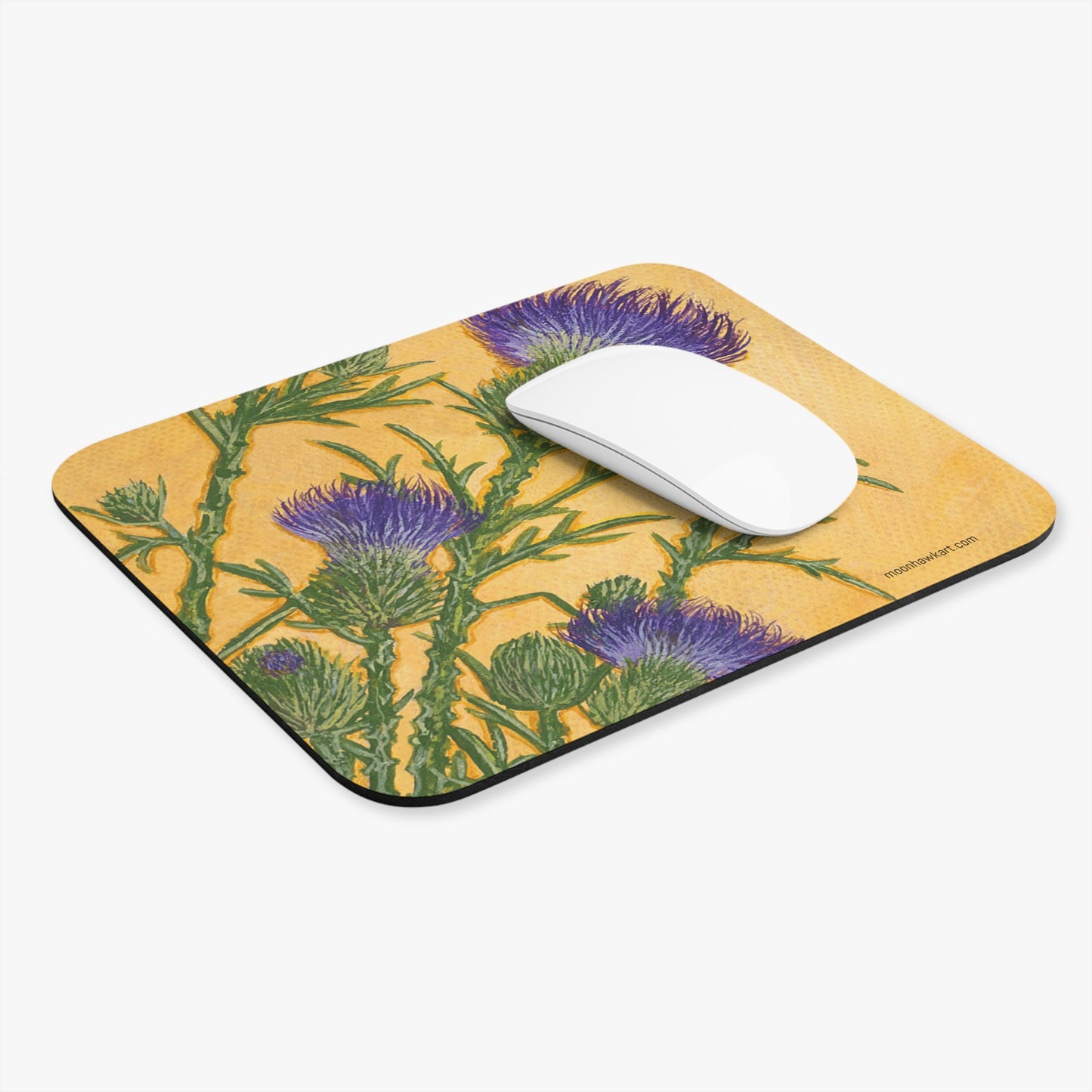 Mouse Pad (Rectangle), Purple Thistle, Oklahoma Wildflowers, Florals