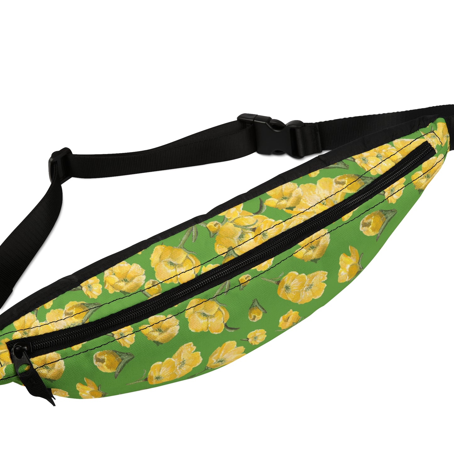 Fanny Pack, Green, Buttercups, Yellow Floral, Wildflower, Oklahoma