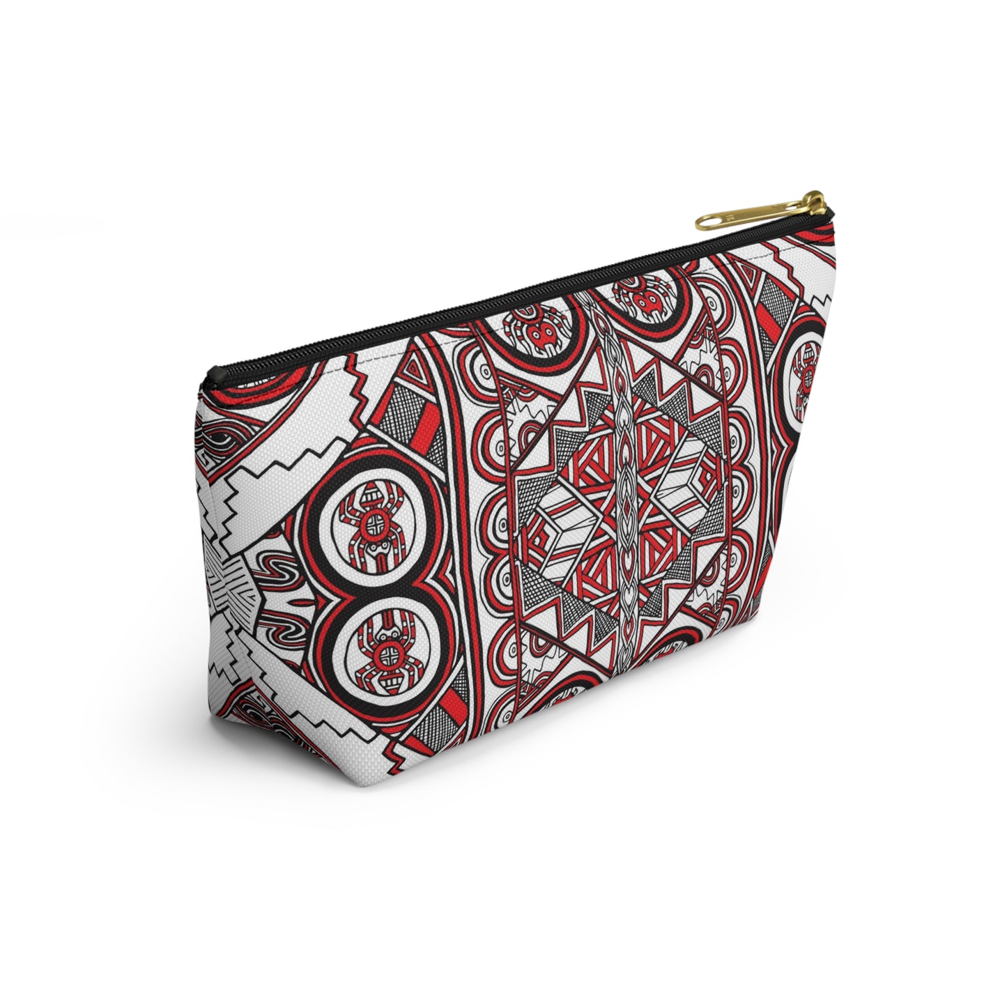 Accessory Pouch w T-bottom, SouthEast Spider Motif, Grandmother Spider, Native Design, Ancient Tribal Mound Symbols