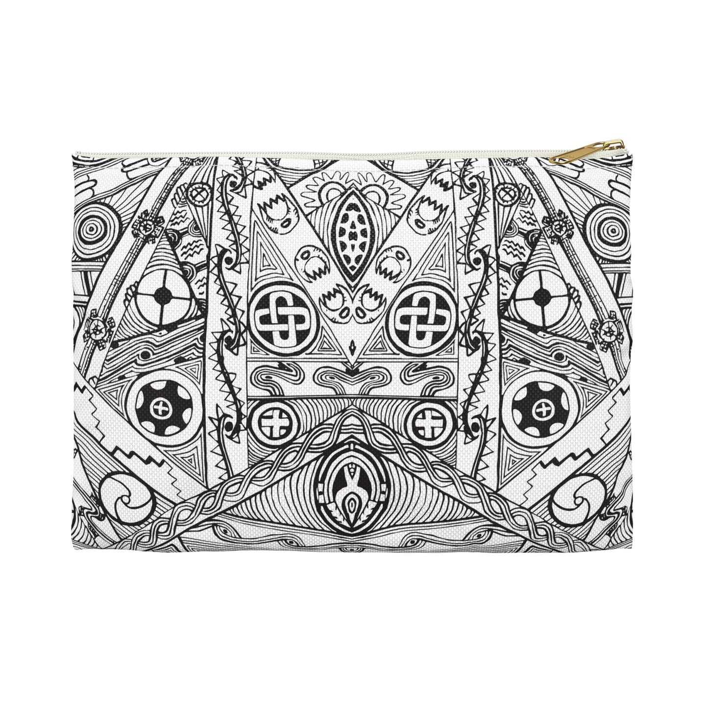 Black and White Tribal Motif Accessory Pouch