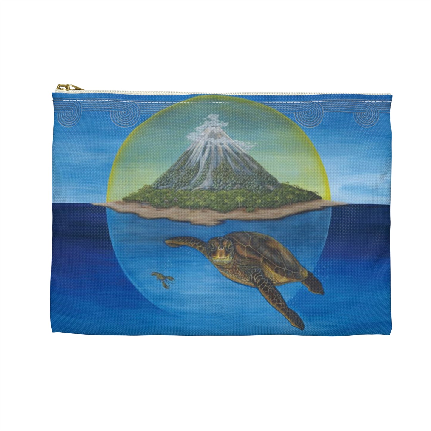 Accessory Pouch, Sea Turtle, Tropical Island, Ocean Scene, Cherokee Origins