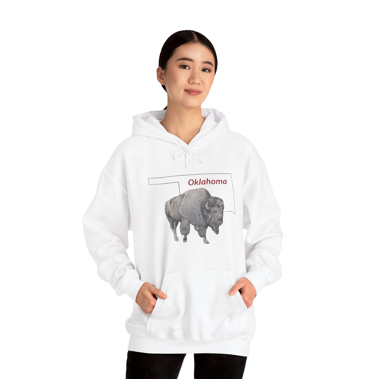 Unisex Heavy Blend™ Hooded Sweatshirt, Oklahoma, Bison