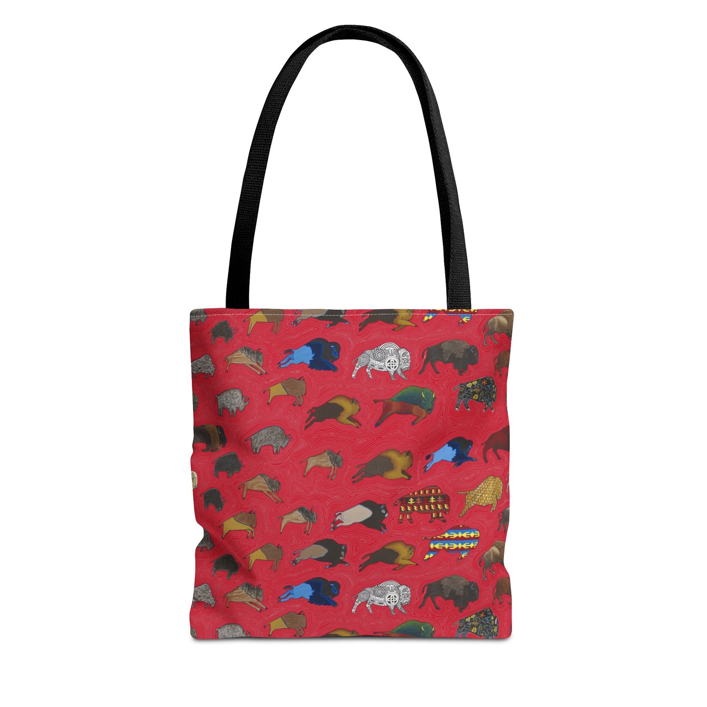 Tote Bag, Red, Bison Transition, Buffalo, Native American