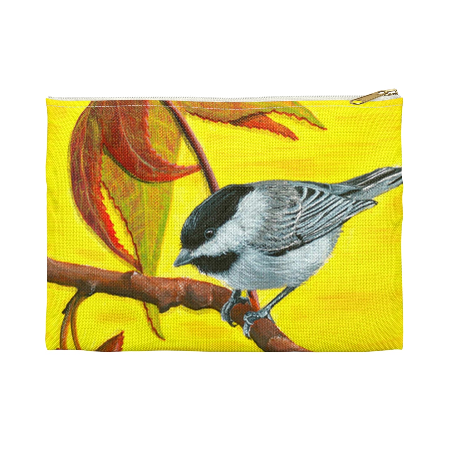Accessory Pouch, Chickadee, Fall Theme, Yellow