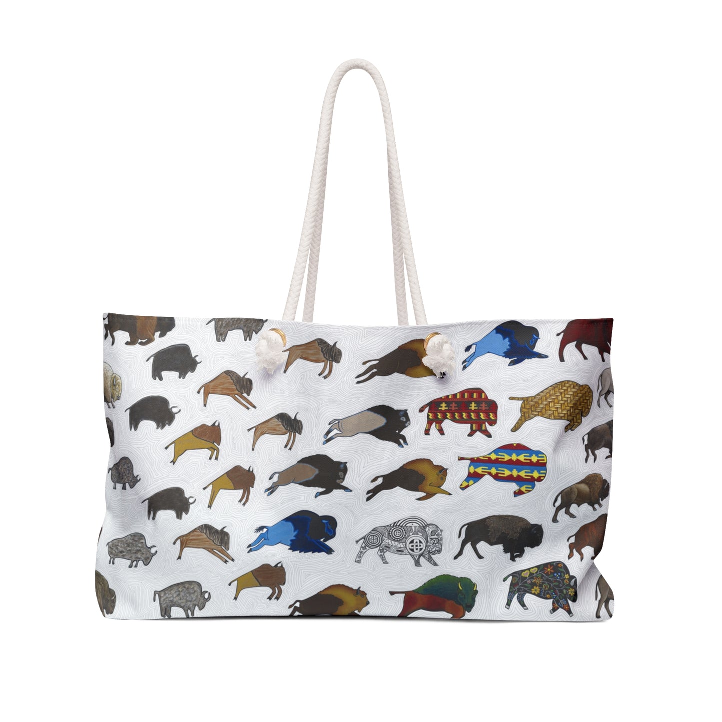Weekender Bag, Bison Transition, Buffalo, Native American, PowWow Tote