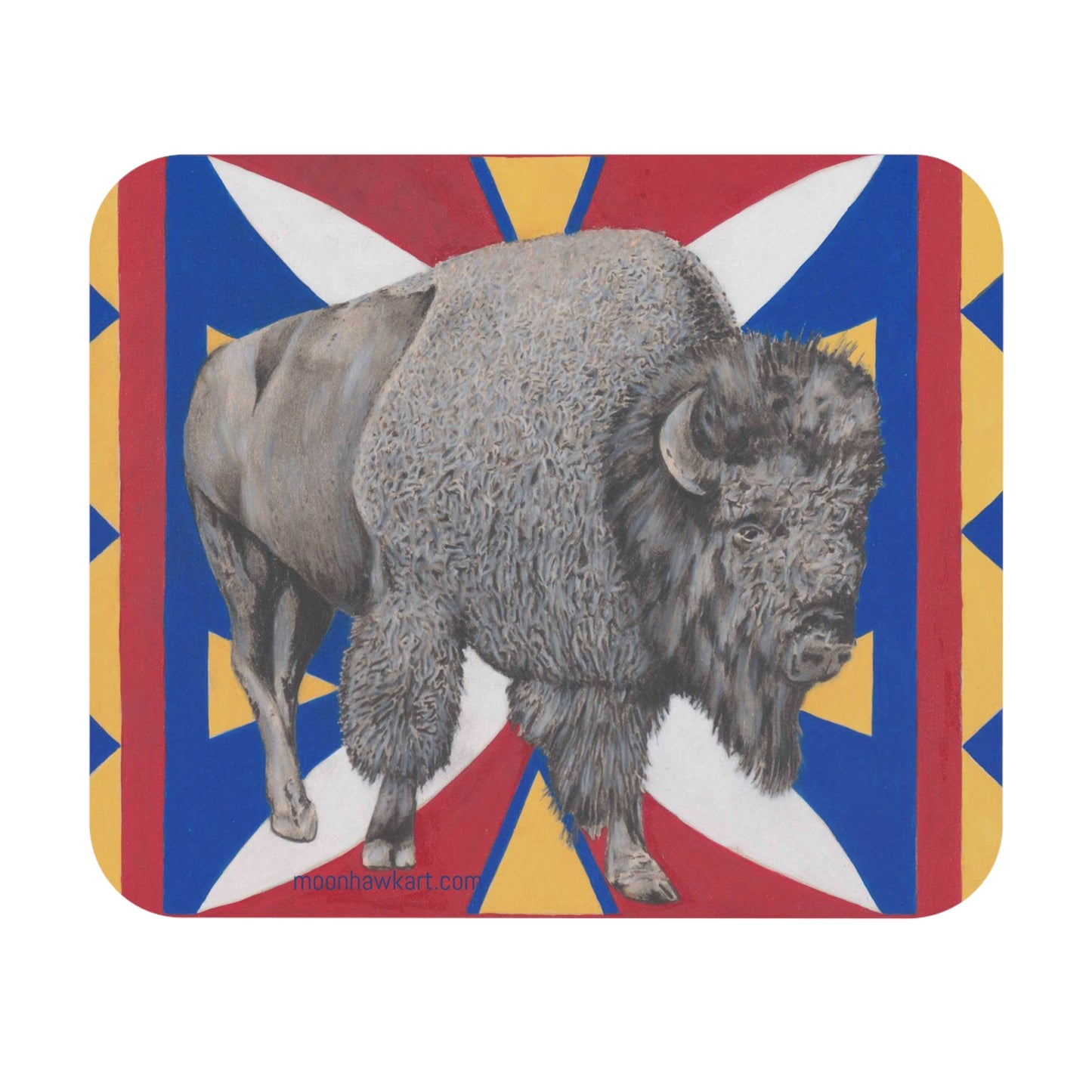 Mouse Pad (Rectangle), Native Bison, Buffalo, Parflech Design, Native American
