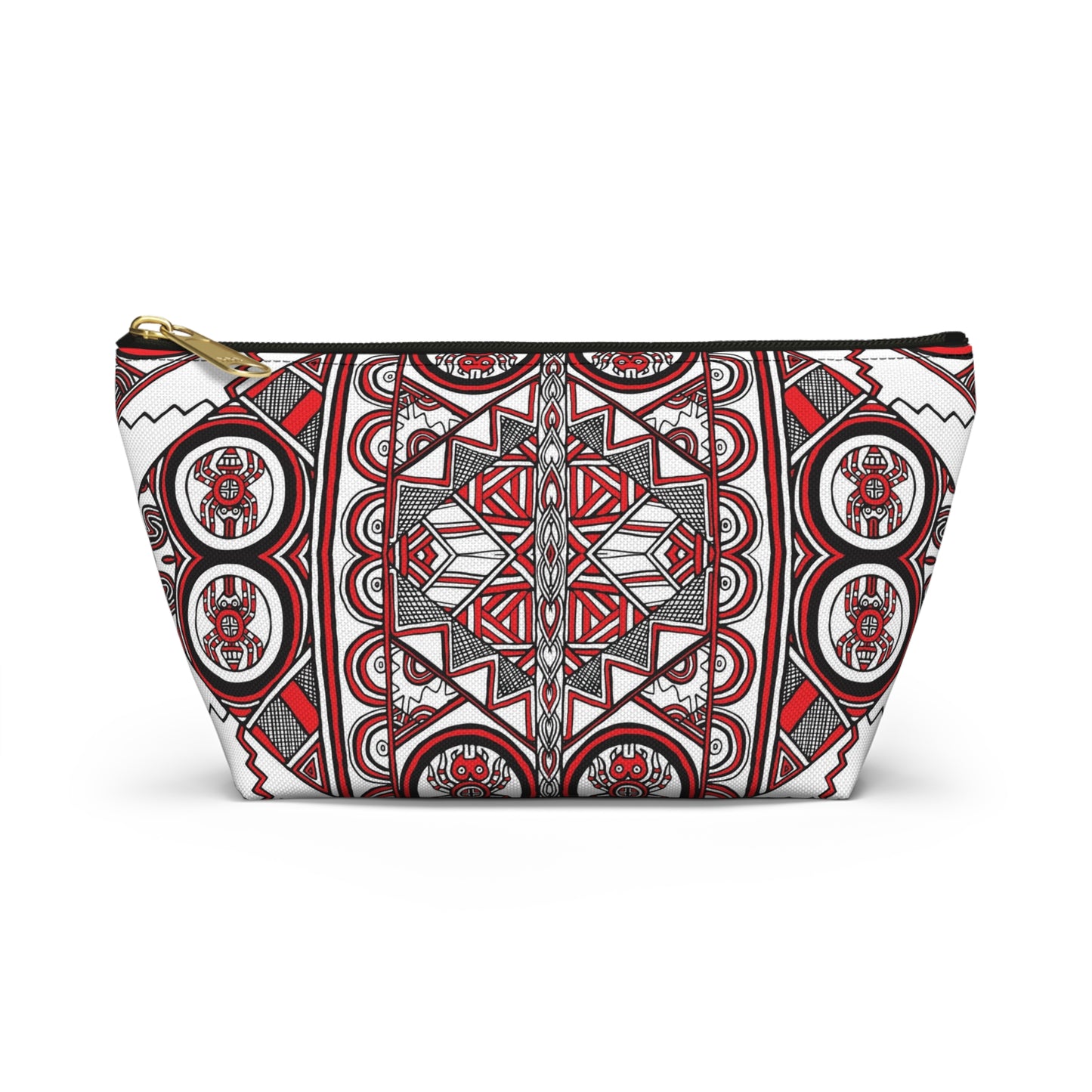 Accessory Pouch w T-bottom, SouthEast Spider Motif, Grandmother Spider, Native Design, Ancient Tribal Mound Symbols