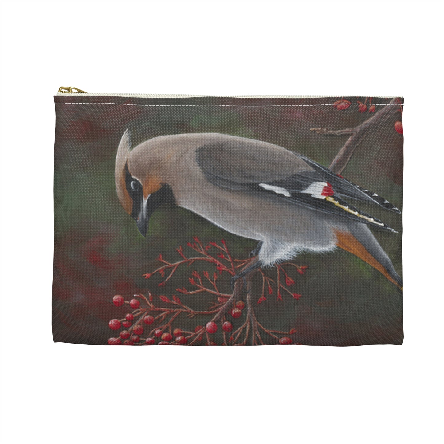 Accessory Pouch, Cedar Waxwing, Wild Bird, Song Bird, Travel Bag