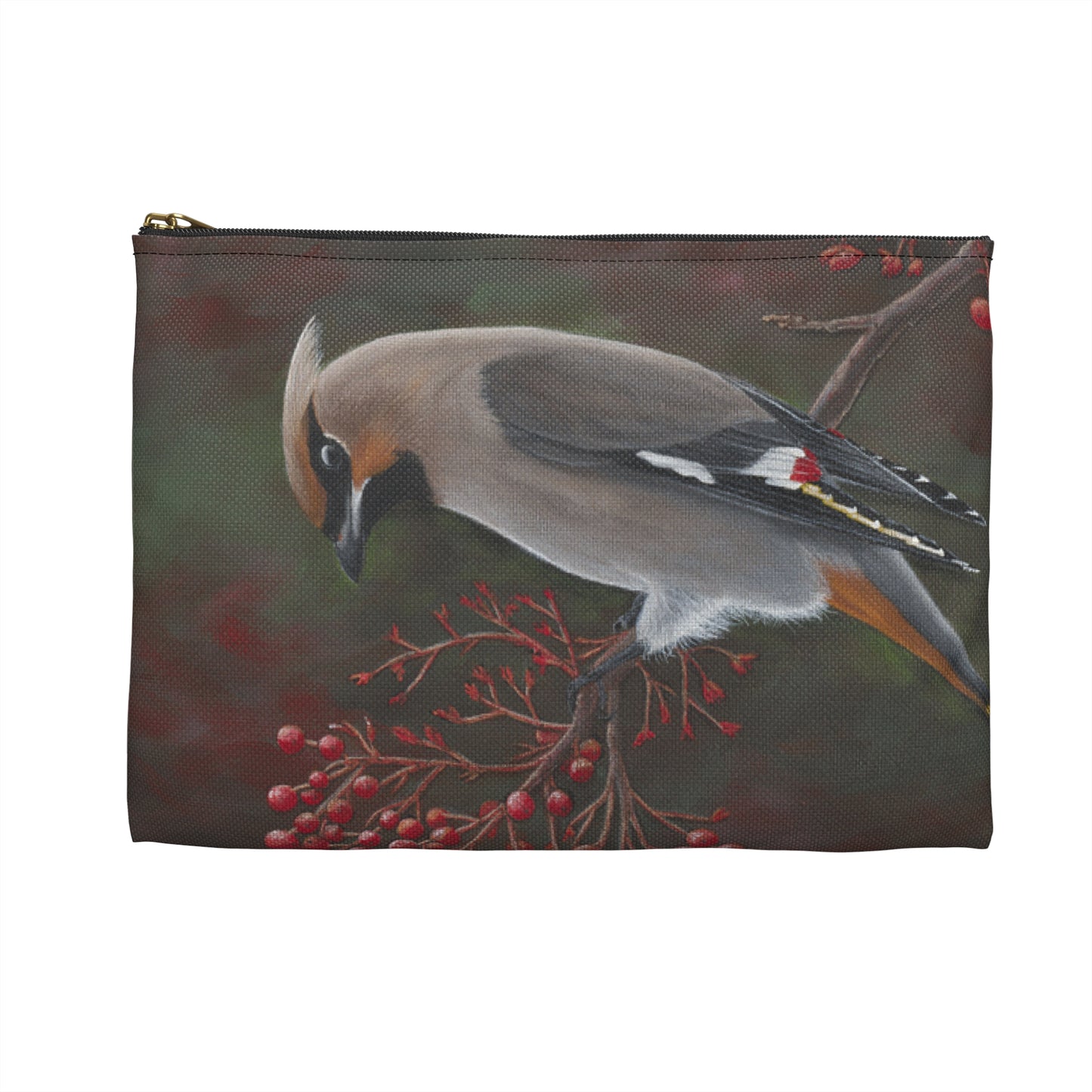 Accessory Pouch, Cedar Waxwing, Wild Bird, Song Bird, Travel Bag